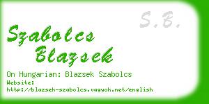 szabolcs blazsek business card